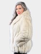 Woman's Petite Natural Blue Fox Fur Jacket