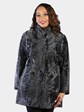 Woman's Dyed Grey Swakara Lamb Jacket