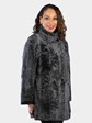 Woman's Dyed Grey Swakara Lamb Jacket