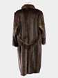 Man's Natural Medium Tone Long Hair Beaver Fur Coat with Stone Martin Collar