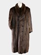 Man's Natural Medium Tone Long Hair Beaver Fur Coat with Stone Martin Collar