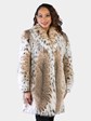 Woman's Natural Cat Lynx Fur Stroller