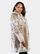 Woman's Natural Cat Lynx Fur Stroller