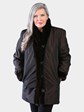 Woman's Dyed Dark Brown Sheared Mink Fur Stroller (Reversible)