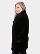 Woman's Dyed Dark Brown Sheared Mink Fur Stroller (Reversible)