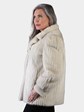 Woman's Natural Azurene Mink Fur Cord Cut Jacket