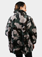 Woman's Plus Size Dyed Camo Sculptured Mink Fur Jacket