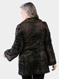 Woman's Dyed Brown Swakara Lamb Fur Jacket (Reversible)