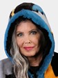 Woman's Dyed Female Mink Fur Parka with Multi Colored Abstract Design
