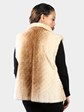 Woman's Plus Size Dyed Beige Sheared Beaver Fur Vest