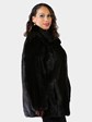 Woman's Plus Size Natural Deepest Mahogany Mink Fur Unisex Style Jacket