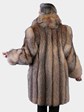 Woman's Natural Crystal Fox Fur 3/4 Coat