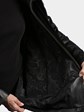 Woman's Natural Ranch Mink Fur Jacket with Leather Sleeves and Sides