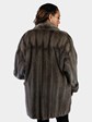 Woman's Plus Size Natural Grey Cross Mink Fur Stroller