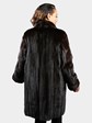 Woman's Natural Ranch Female Mink Fur Coat Reversble to Grey Leather