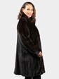 Woman's Natural Ranch Female Mink Fur Coat Reversble to Grey Leather
