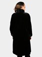 Woman's Dyed Black Sheared Mink Fur Coat (Reversible)