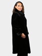 Woman's Dyed Black Sheared Mink Fur Coat (Reversible)