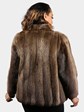 Woman's Natural Long Hair Beaver Fur Jacket