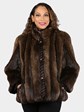 Woman's Natural Long Hair Beaver Fur Jacket