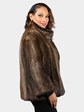 Woman's Natural Long Hair Beaver Fur Jacket