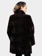 Woman's Dyed Deep Purple Sheared Mink Fur Stroller by Gorski Montreal (Reversible)