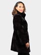 Woman's Dyed Deep Purple Sheared Mink Fur Stroller by Gorski Montreal (Reversible)