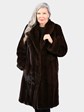 Woman's Natural Mahogany Female Mink Fur 7/8 Coat