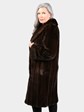 Woman's Natural Mahogany Female Mink Fur 7/8 Coat