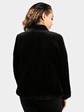 Women's Dyed Black Sheared Mink Fur Jacket