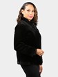 Women's Dyed Black Sheared Mink Fur Jacket