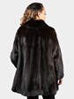 Woman's Natural Deep Mahogany Female Mink Fur Stroller with Sable Collar