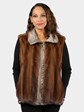 Woman's Natural Lunaraine Female Mink Fur Vest (Reversible)