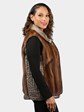Woman's Natural Lunaraine Female Mink Fur Vest (Reversible)