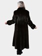 Woman's Natural Deep Mahogany Female Mink Fur Coat by Louis Feraud