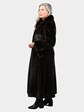 Woman's Natural Deep Mahogany Female Mink Fur Coat by Louis Feraud