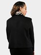 Woman's Sheared and Sculptured Black White and Grey Mink Fur Vest
