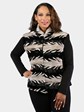 Woman's Sheared and Sculptured Black White and Grey Mink Fur Vest