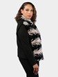 Woman's Sheared and Sculptured Black White and Grey Mink Fur Vest