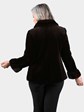 Woman's Petite Dyed Brown Sheared Mink Fur Jacket