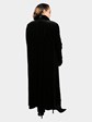 Woman's Plus Size Extra Long Dyed Black Sheared Mink Fur Coat