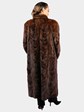 Woman's Natural Sculptured Mahogany Mink Fur Coat