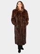 Woman's Natural Sculptured Mahogany Mink Fur Coat