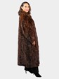 Woman's Natural Sculptured Mahogany Mink Fur Coat