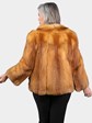 Woman's Petite Natural Red Fox Fur Jacket