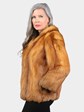 Woman's Petite Natural Red Fox Fur Jacket