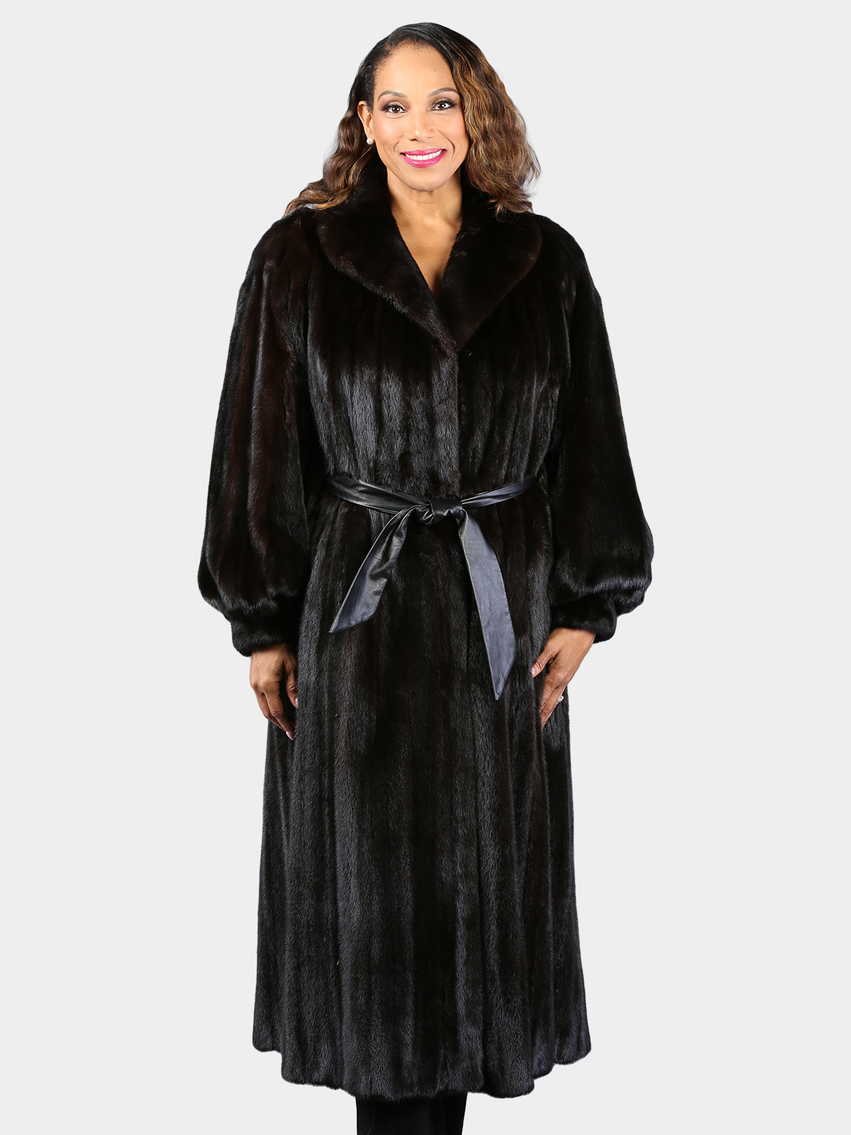 Woman's Natural Deepest Mahogany Female Mink Fur Coat