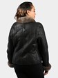 Woman's Christ Black Shearling Lamb Fur Jacket