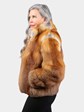 Woman's Petite Natural Red Fox Fur Jacket