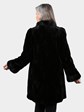Woman's Dyed Black Sculptured Sheared Mink Fur Stroller (Reversible)
